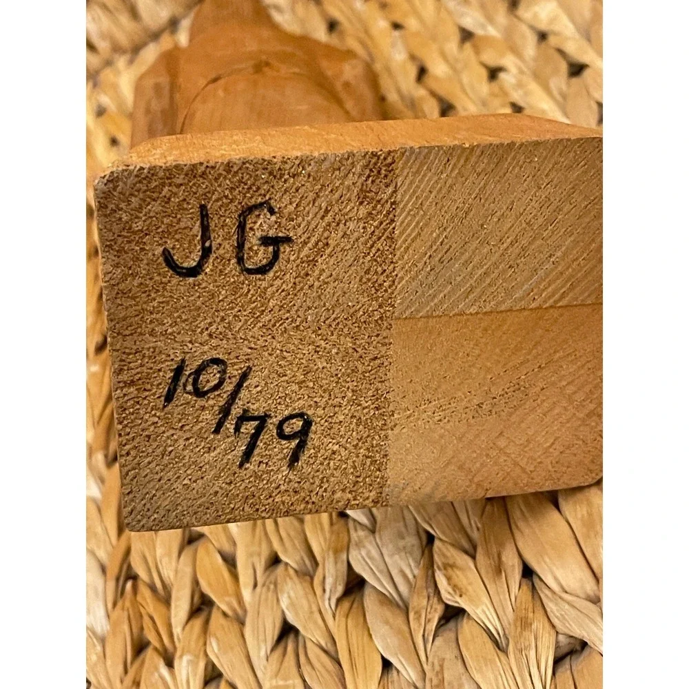 Vintage Wood Hand Carved Old Man With Hat Figurine Retirement Fund 1979